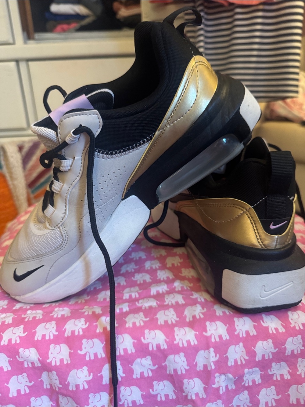 Nike White, Black & Gold Women's Chunky Sneakers